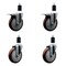 Service Caster 5'' SS Maroon Poly Swivel 1-1/2'' Expanding Stem Caster Set 2 Total Lock Brakes, 4PK SCC-SSEXTTL20S514-PPUB-MRN-2-S-2-112 - alternate 1